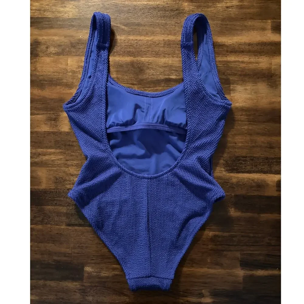 J Crew Women's 4 Claudia Scrunchie One Piece Swimsuit Low Back Bathing Suit